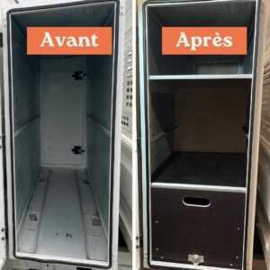 Avant / après aménagement coffre camion volkswagen